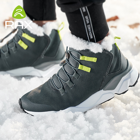Уличные походные ботинки RAX 2022 для мужчин и женщин, дышащие кожаные ботинки для снега, прогулочная обувь, походная обувь, флисовые зимние бот... ► Фото 1/6