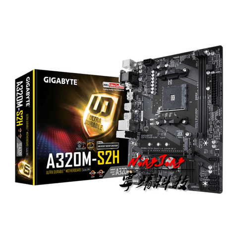 Gigabyte GA A320M S2H Micro ATX AMD A320 DDR4 M.2 USB3.1 SSD/Новый/32 ГБ, лучшая поддержка R9, десктопный процессор, разъем AM4, материнская плата ► Фото 1/5