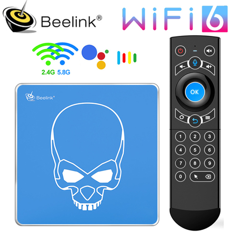 Beelink GT King Pro Wi-Fi 6 ТВ коробка Android 9,0 4GB64GB Amlogic S922X-H 4K 4 ядра Поддержка Dolby аудио DTS слушать комплект компьютерной приставки к телевизору ► Фото 1/6
