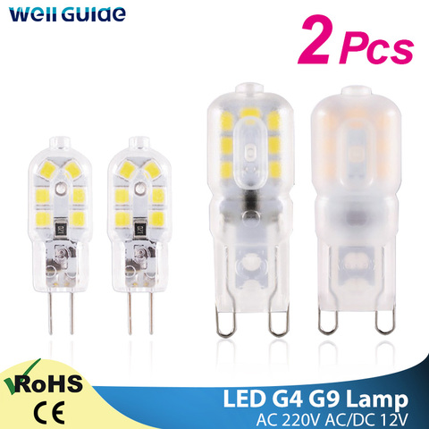 Светодиодная мини-лампа G4 G9, 3 Вт, 5 Вт, 220 В переменного тока, 12 В постоянного тока ► Фото 1/6