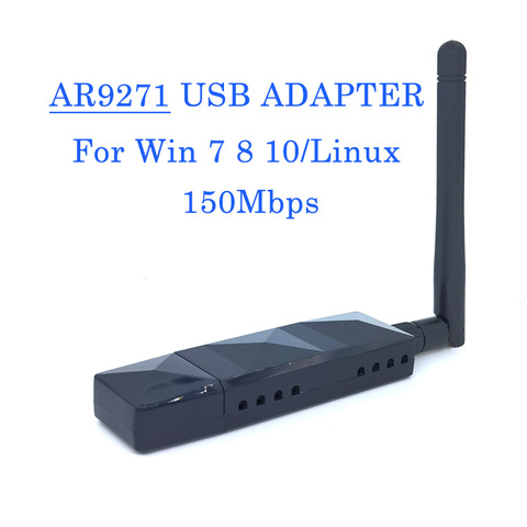 Чипсет Atheros AR9271, 150 Мбит/с, беспроводной USB Wi-Fi адаптер 802.11n, сетевая карта с антенной 2 дБ для Windows 7/8/10/Kali Linux ► Фото 1/4