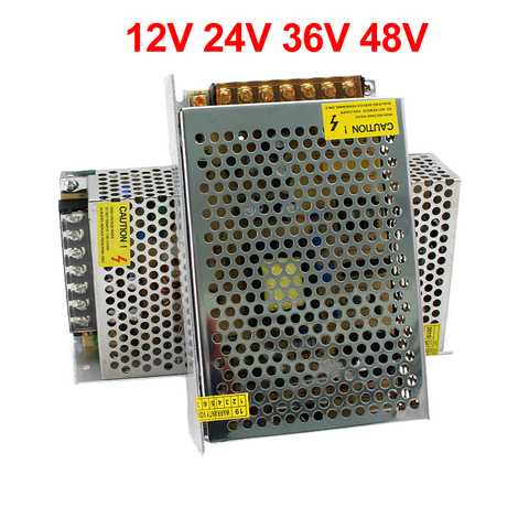 Питание 12 24 36 48 вольт переключатель Питание AC DC 12V 24V 36V 48 V Smps светодиодный драйвер 220 В до 12 В трансформатор для светодиодный полосы ► Фото 1/6