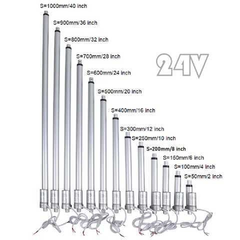 Линейный привод 24 В, Φ металлический редукторный двигатель 50 мм, 100 мм, 150 мм, 200 мм, ход для открывания и закрытия автомобильных транзисторов, ... ► Фото 1/6