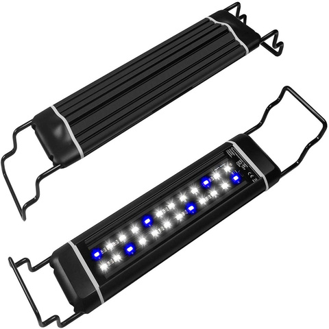 Супер яркий аквариумный светодиодный светильник, светильник для аквариума, лампа с выдвижными кронштейнами, белый синий светодиодный свет... ► Фото 1/6