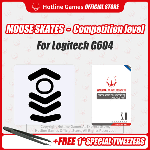 Hotline Games Mouse Skates Уровень соревнований, коньки для мыши, коврик для ног, сменные ножки для мыши Logitech G604, толщина 0,28 мм/0,8 мм ► Фото 1/6