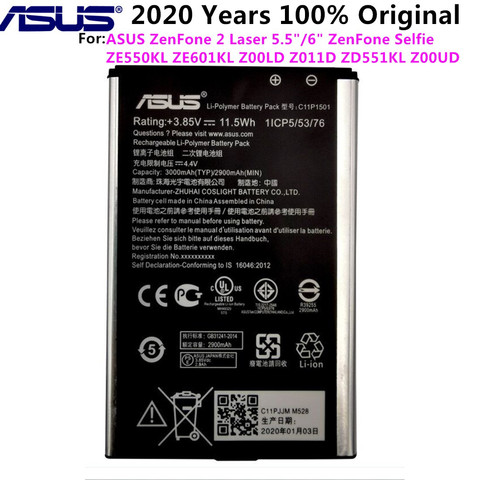 Аккумулятор ASUS C11P1501 для ASUS ZenFone2, оригинальная батарея для ASUS ZenFone2 Laser 5,5/6 дюймов, ZE550KL ZE601KL Z00LD Z011D ZD551KL Z00UD, емкостью 2900 мАч ► Фото 1/6