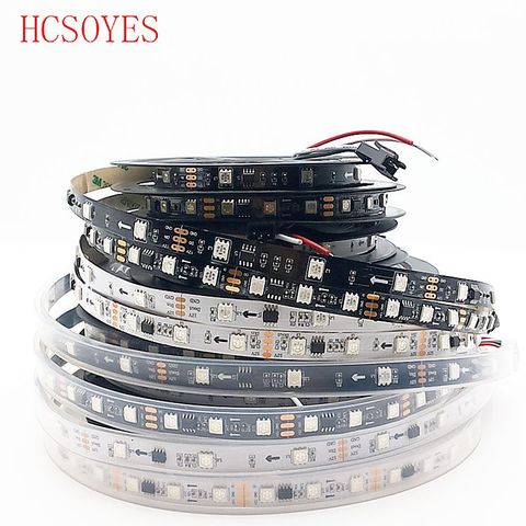 WS2811 30/60 светодиодов/м 5050 SMD RGB лента, адресуемые пиксели, внешний 1 ic-контроль, 3 светодиода, 5 м/рулон, фута, 12 В постоянного тока ► Фото 1/6