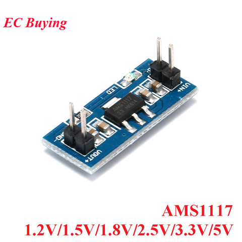 AMS1117 DC-DC понижающий модуль питания Buck для Arduino Raspberry pi DC 1,2 V 1,5 V 1,8 V 2,5 V 3,3 V 5V 800mA ► Фото 1/4