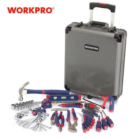 WORKPRO 111PC чехол на колесиках набор инструментов алюминиевая коробка Набор домашних инструментов ► Фото 1/6