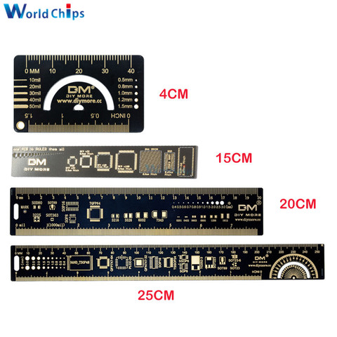 Линейка PCB многофункциональная, 4 см, 15 см, 20 см, 25 см, измерительный инструмент, резистор микросхема конденсатора IC SMD, посылка диодных транзи... ► Фото 1/6