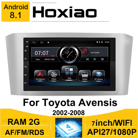 Автомагнитола 2DIN Android 8,1 для Toyota Avensis 2002 2008 2007 2006 2005 7 дюймов GPS-навигация RDS AM Bluetooth Автомобильный мультимедийный плеер ► Фото 1/6