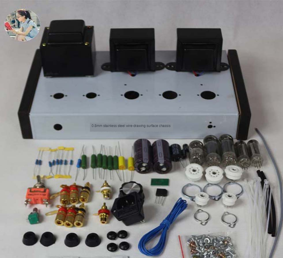 2022 Nobsound Home усилитель звуковой трубки DIY Kit 6Z4 + 6N2 + 6P1 корпус из нержавеющей стали выходная мощность 2*13 Вт AC110V / 220V ► Фото 1/3