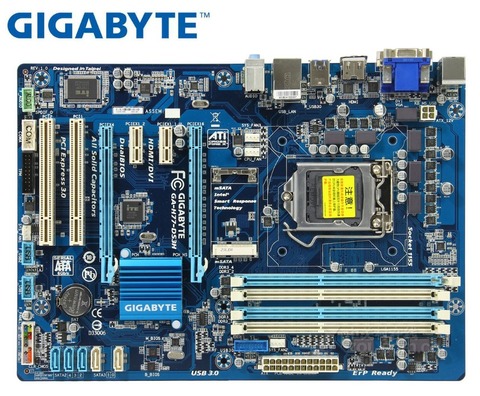 Gigabyte GA-H77-DS3H оригинальная материнская плата LGA 1155 DDR3 32 Гб USB H77-DS3H H77 плата ► Фото 1/3