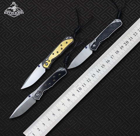 Маленький складной нож KEVIN JOHN MINI Sebenza 21, шарикоподшипник M390, лезвие TC4, ручка для кемпинга, карманный нож для фруктов, инструмент для повседневного использования ► Фото 1/6