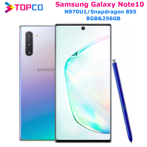 Samsung Galaxy Note10 N970U1 Примечание 10 оригинальный мобильный телефон Snapdragon 855 Octa Core 6,3 