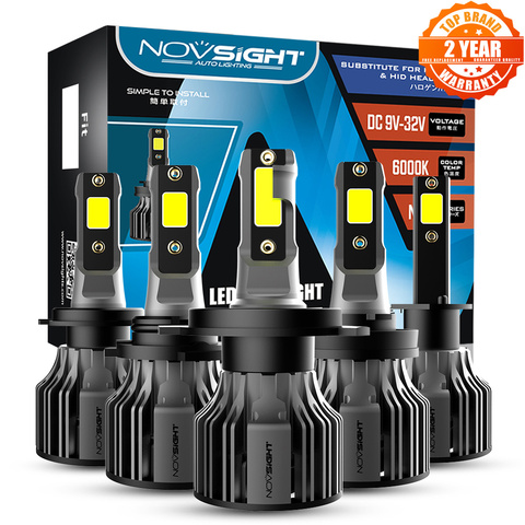 NOVSIGHT Led автомобилей головной светильник H1 H3 H4 H7 H11 H8 H9 H13 9005 9006 9007 9003 72 Вт 10000LM 6000 К Авто противотуманных фар с возможностью креативного Светиль... ► Фото 1/6