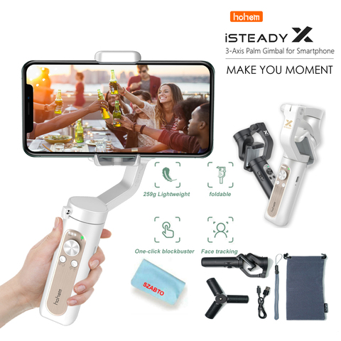 Hohem Isteady X гиростабилизатор с тремя осями, ручной гиростабилизатор для Iphone Voor Xiaomi смартфона Pk Smooth X Dji osmo ► Фото 1/6