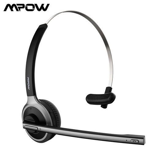 Улучшенная Bluetooth-гарнитура Mpow M5 5,0, беспроводные наушники с 18-часовым разговором и шумоподавлением, микрофон для колл-центра, ПК-телефона ► Фото 1/6