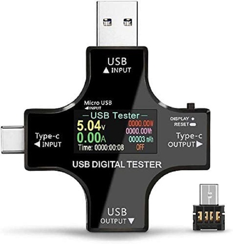 USB тестер USB 3,0 Тип-C DC Цифровой вольтметр amperimetor Напряжение Ток Амперметр детектор power bank зарядное устройство индикатор ► Фото 1/6