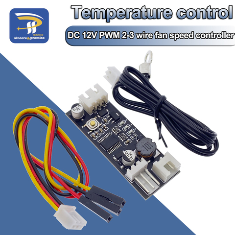 PWM DC 12V 5A PWM PC Вентилятор для контроля температуры, контроллер скорости, модуль звукового сигнала, высокая температура, сигнализация NTC B 3950, термистор 50K ► Фото 1/6