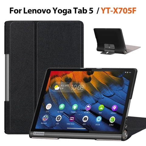 Тонкий чехол для планшета Lenovo Yoga Смарт Tab 10,1 2022, YT-X705F планшет Funda для Yoga Tab 5 10,1 Магнитный чехол из искусственной кожи ► Фото 1/6