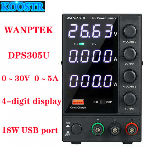 WANPTEK DPS305U 0-30 в 0-5A 150 Вт импульсный источник питания постоянного тока с 4-значным дисплеем, светодиодный Регулируемый мини-Источник питания переменного тока 115 В/230 В, Гц ► Фото 1/6