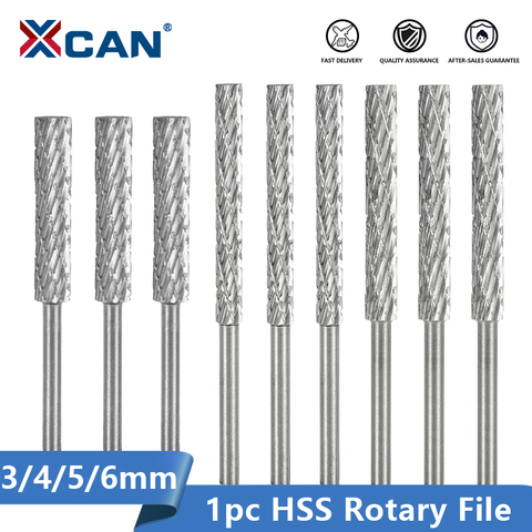 XCAN 1/8 ''Хвостовик HSS вращающийся напильник 3 мм 4 мм 5 мм 6 мм двойная режущая вращающаяся заусенка ► Фото 1/5