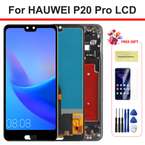 ЖК-дисплей для Huawei P20 Pro, ЖК-дисплей, сенсорный экран, дигитайзер в сборе, Замена для Huawei P20 Plus, ЖК-дисплей, телефон ► Фото 1/6