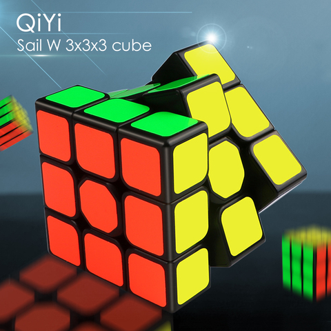 QiYi Sail W 3x3x3 скоростной магический куб черный Профессиональный 3x3 Куб Головоломка Развивающие игрушки для детей подарок 3x3 ► Фото 1/6