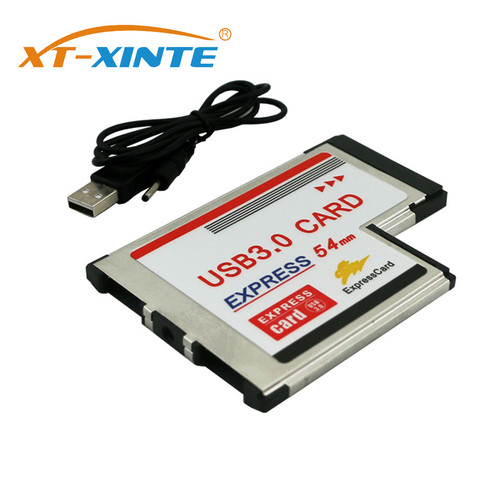 XT-XINTE 2 порта USB 3,0 хаб express card, expresscard 54 мм скрытый адаптер конвертер USB3.0 для ноутбуков и ПК ► Фото 1/5