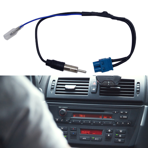 Автомобильный адаптер для антенны AM/FM, усилитель сигнала с двумя антеннами FAKRA, кабель для Audi, BMW, VW, Golf, Passat B6/7, Tiguan ► Фото 1/6
