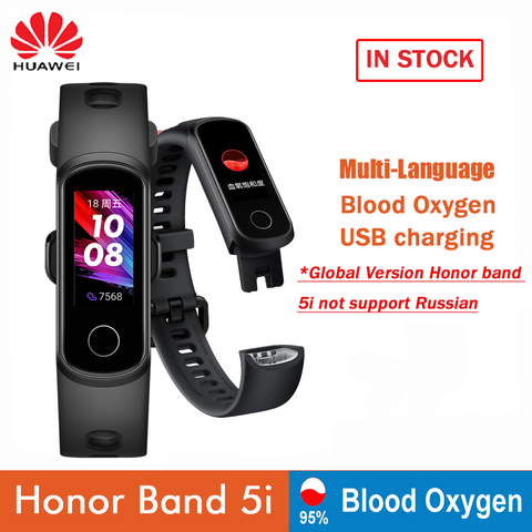 Фитнес-трекер Huawei Honor Band 5i браслет умный USB зарядки отслеживание уровня кислорода в крови Спорт Фитнес-браслет для бега Tracke ► Фото 1/6