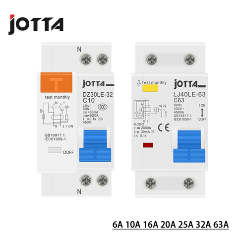 Автоматический выключатель остаточного тока DPNL 1P + N 16a/20A/25A/32A/63a 230 В ~ 50 Гц/60 Гц с защитой от перегрузки по току и утечки RCBO ► Фото 1/4