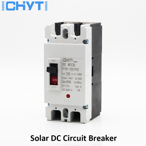 ICHYTI YTTMI-250/PV2 Литой чехол выключатель 2P 550V 160A 200A 250A DC MCCB Солнечный главный выключатель аккумуляторной батареи ► Фото 1/5