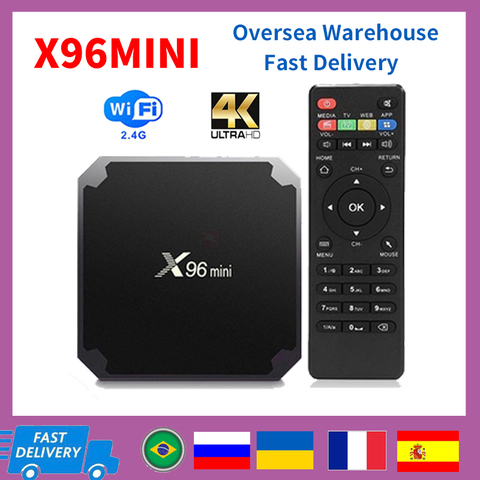 X96 Мини Android 9,0 Смарт ТВ коробка Amlogic S905W 2 Гб 16 Гб телеприставка 2,4 ГГц WiFi 1080P HD 4K медиаплеер Youtube Google X96MINI ► Фото 1/5