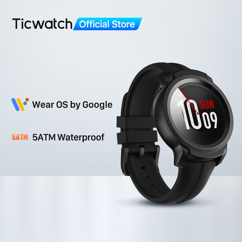 Смарт-часы TicWatch E2 Wear от Google, встроенный GPS, iOS и Android, водонепроницаемость 5 АТМ, длительный срок службы батареи, мужские и женские спортивные ч... ► Фото 1/6