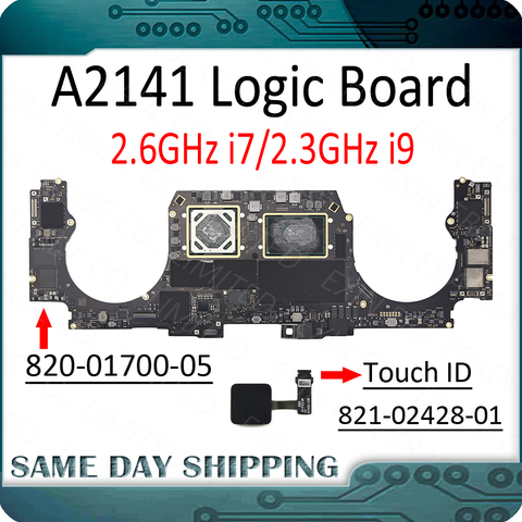 Материнская плата для ноутбука A2141 820-01700-05, материнская плата для Apple MacBook Pro Retina 16 дюймов 2,6 ГГц Core i7 2,3 ГГц Core i9 512 ГБ 1 ТБ SSD ► Фото 1/6