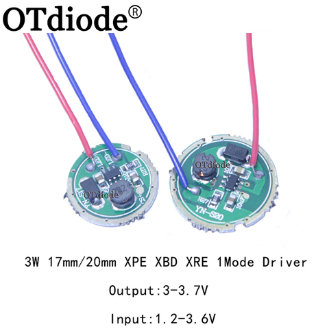 Светодиодный драйвер 3 Вт, 17 мм/20 мм, DC3.7V, 1 режим, 5 режимов, светодиодный драйвер фонарика для CREE/XPE/XRE-Q5/XBD, светодиодный фонарик всех типов, 3 Вт ► Фото 1/6