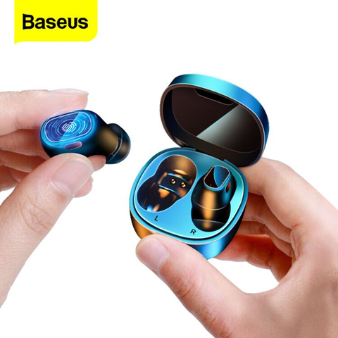 Baseus WM01 TWS Bluetooth наушники стерео беспроводные 5,0 Bluetooth наушники с сенсорным управлением шумоподавление игровая гарнитура ► Фото 1/6
