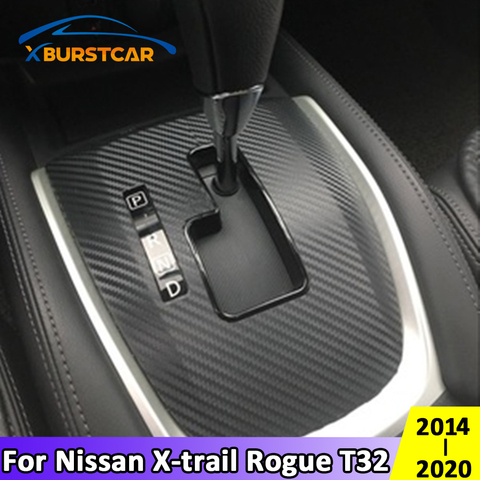 Xburstcar для Nissan Rogue X-Trail Xtrail T32 2014 2015 2016 2017 - 2022 на карбоновое волокно автомобиля переключения передач Панель защитная наклейка ► Фото 1/5