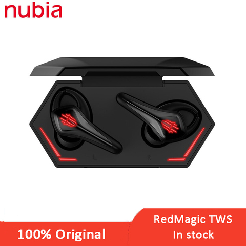 Оригинал, Nubia рамка RedMagic наушники-вкладыши TWS с Игровые наушники для смартфона Nubia рамка RedMagic 5S 5G Беспроводной Bluetooth Наушники Профессиональные электронные спортивные гарнитуры ► Фото 1/6