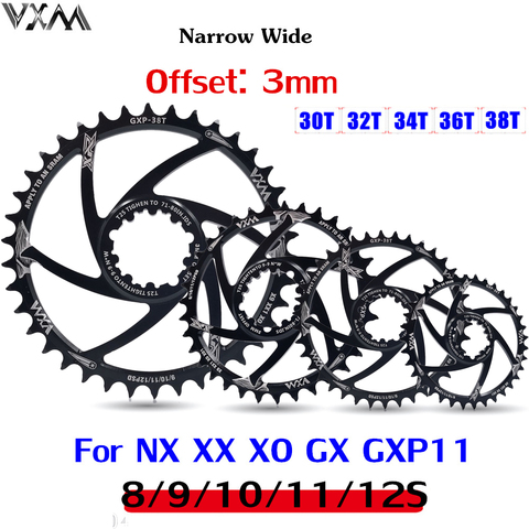 VXM велосипедная цепь GXP, узкое широкое Mtb Велосипедное колесо 30T 32T 34T 36T 38T для SRAM GXP XX1 X9 XO X01 gx11 Eagle NX Crankset ► Фото 1/6