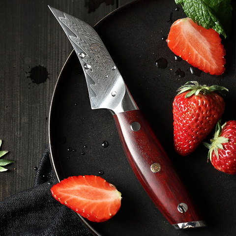 Yarenh нож для фруктов 3 дюймов - кованный нож дамаск из японский vg10 дамасская сталь - острый нож кухонный высокого качества - палисандр ручка ► Фото 1/6