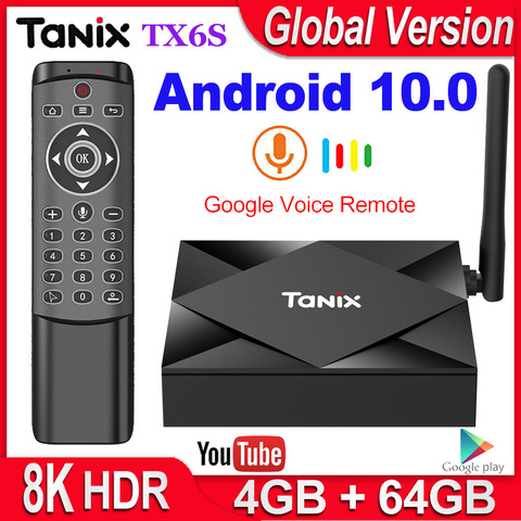 ТВ-приставка Tanix TX6S на Android 10 4 ГБ ОЗУ 32 Гб 64 Гб четырехъядерный процессор Allwinner H616 Android 10,0 ТВ-приставка H.265 4K медиаплеер 2 ГБ 8 ГБ ► Фото 1/6
