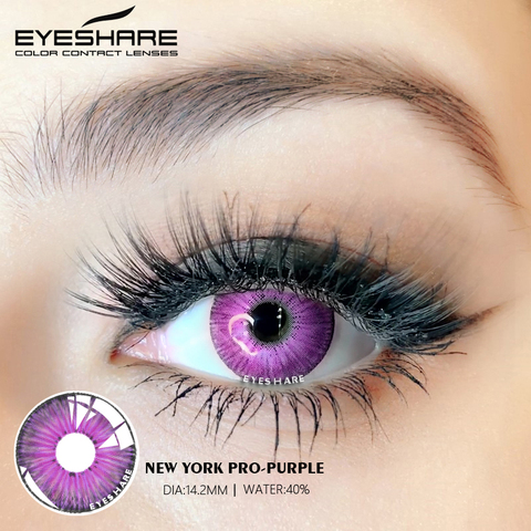 1 пара контактных линз EYESHARE New York PRO, фиолетовый цвет, контактные линзы для глаз, цветные линзы ed, косметика ► Фото 1/2