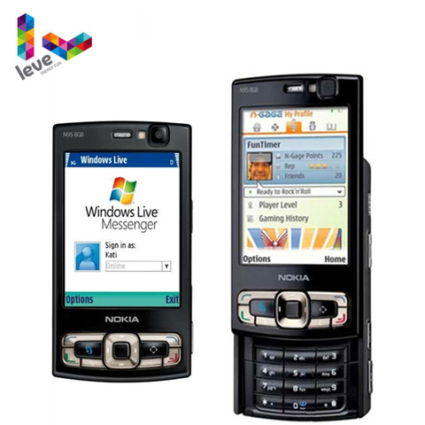 Оригинальный разблокированный смартфон Nokia N95, 8 Гб телефон, 3G, 5 МП, Wi-Fi, GPS, дисплей 2,8 дюйма, GSM, Поддержка русской, Арабской клавиатуры ► Фото 1/6