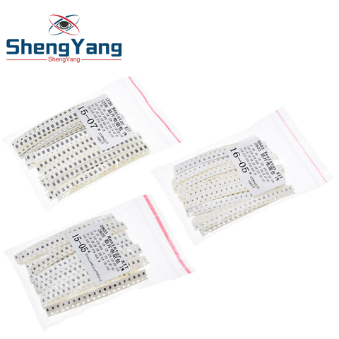 Комплект резисторов ShengYang 0603 0805 1206 SMD, разные комплекты, 1 Ом-1М Ом, 1%, 33 значения, 20 шт. = 660 шт., набор образцов ► Фото 1/6