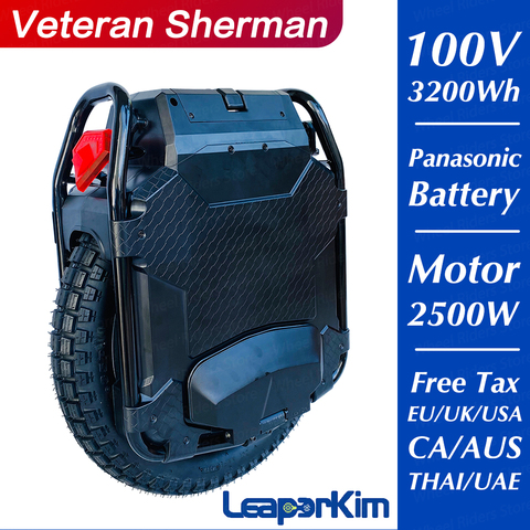 LeaperKim Veteran Sherman Электрический Одноколесный велосипед 100,8 в, 2500 Вт · ч, Вт, внедорожник, 20 дюймов, аккумулятор NCR18650GA, макс. 70 км/ч ► Фото 1/5