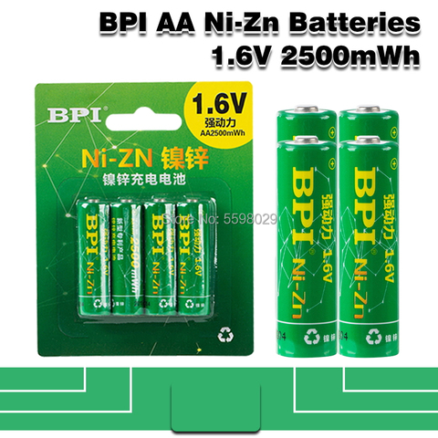Аккумуляторы BPI AA, экстра-большой емкости 1,6 в, 2500 МВтч, Ni-ZN, перезаряжаемые Аккумуляторы для камер и видеокамер, в наличии ► Фото 1/6