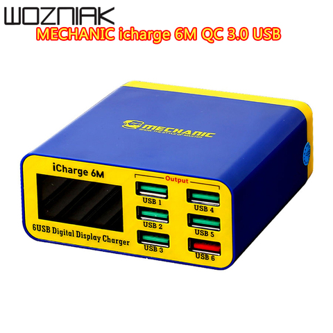 MECHANIC icharge 6M QC 3,0 USB умная Зарядка Поддержка быстрой зарядки с ЖК-дисплеем для iPhone HUAWEI XIAOMI SAMSUNG OPPO VIVO ► Фото 1/6